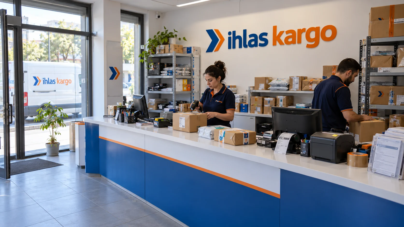 İhlas Kargo gönderi kabul alanı için üretilmiş temsilî marka görseli